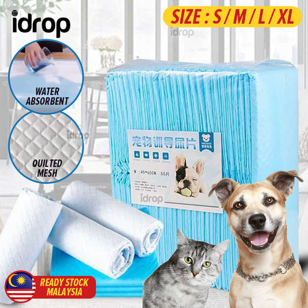idrop [ S / M / L / XL SIZE ] 5 LAYER Pet Training Urine Pad Pee Mat For Cat & Dog / Alas Kencing 5 lapis Untuk Kucing & Anjing / 猫狗用 5 层宠物训练尿垫