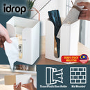idrop Tissue Box & Plastic Roll Wall Mounted Holder and Household Item Storage