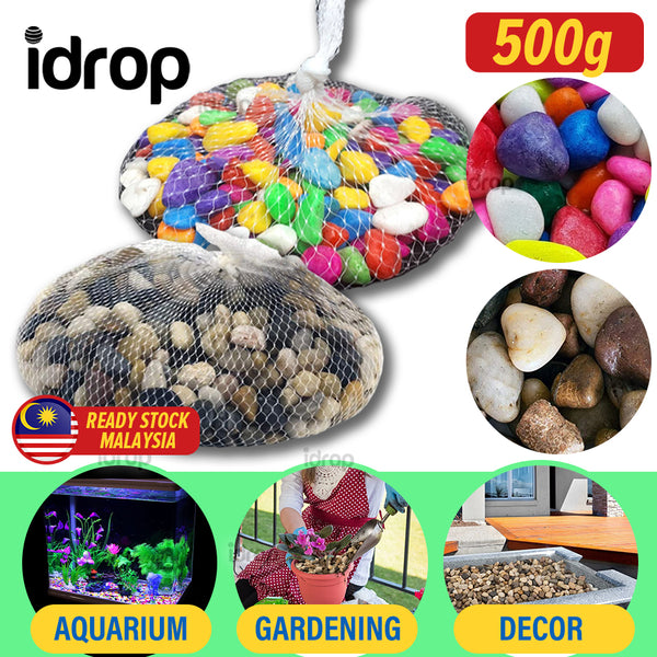 idrop  [ 500g ] Natural & Colorful River Rocks for Decor and Gardening