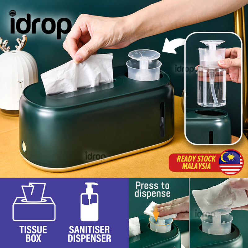 idrop 2 IN 1 Household Tissue Box with Hand Press Sanitiser Dispenser