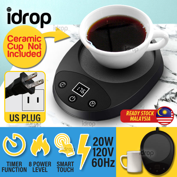 idrop Electric Cup Mug Warmer Smart Touch / 8 Power level / Auto Shutdown / 20W / 120V / 60Hz [ Ceramic Cup NOT INCLUDED ]