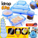 idrop 6PCS Multisize Stretchable Silicone Food Storage Cover Waterproof & Leakproof