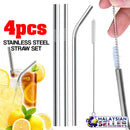 idrop 4pcs Stainless Steel Drinking Straw & Cleaner Brush