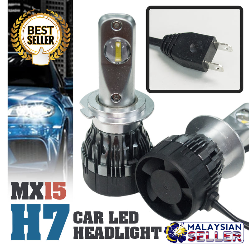 1 set MX15 H7 Car LED Headlight Driving Light Bulbs Hi/Lo Beam White 6000K