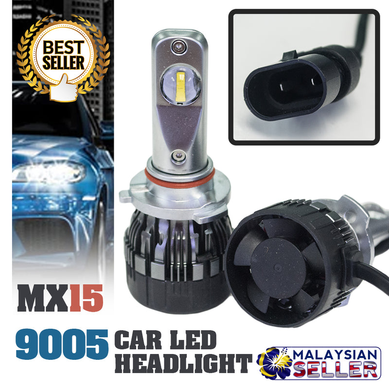 1 set MX15 9005 Car LED Headlight Driving Light Bulbs Hi/Lo Beam White 6000K