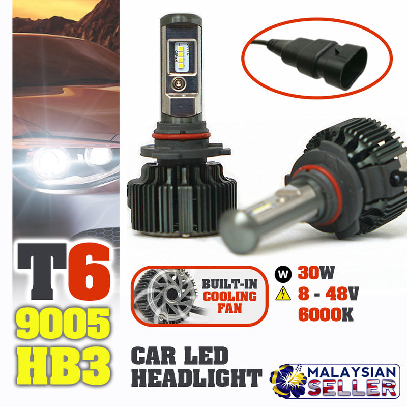 TURBO LED T6 [ 9005 (HB3) ] - Car Headlight Hi/Lo Beam 30W EMC 8-48V 6000K
