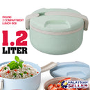 idrop 1.2L ROUND LUNCH BOX - 2 Compartment Food Container
