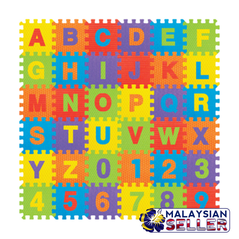 idrop Alphabet Number EVA Foam Puzzle Mat Set Child Play Mat