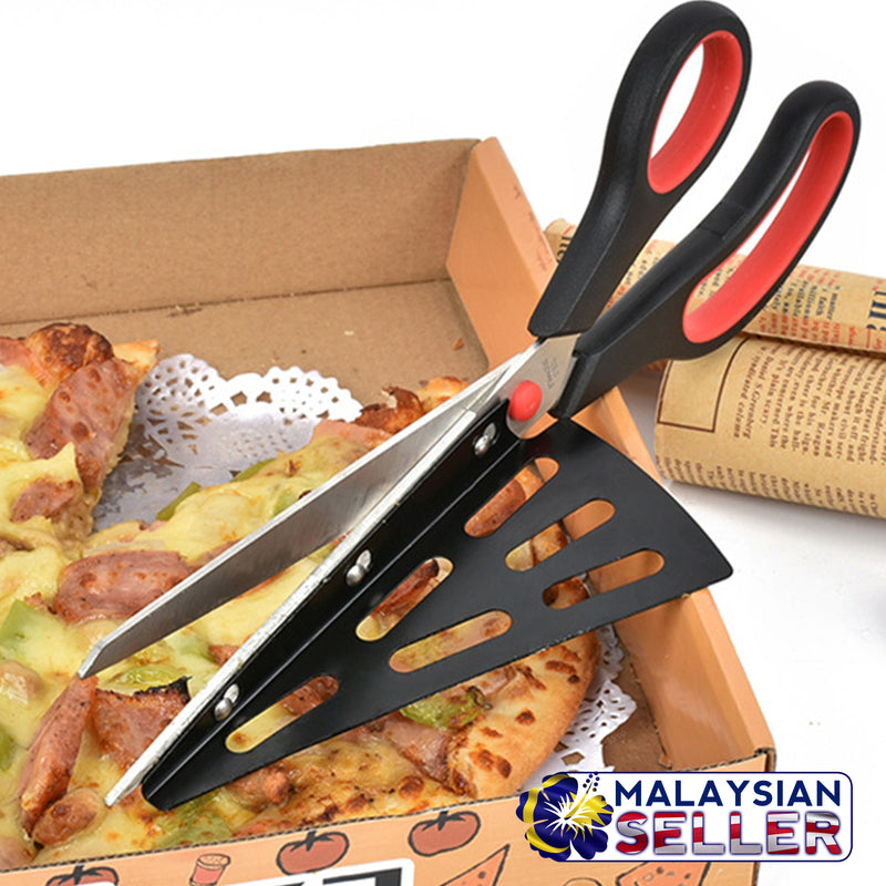idrop Pizza Scissors with detachable pizza serving plate