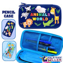 idrop ANIMALS WORLD 3D Emboss Kids Pencil Case