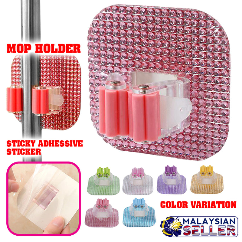 idrop Wall Crystal Sticker Mount Mop Clip Roll Holder