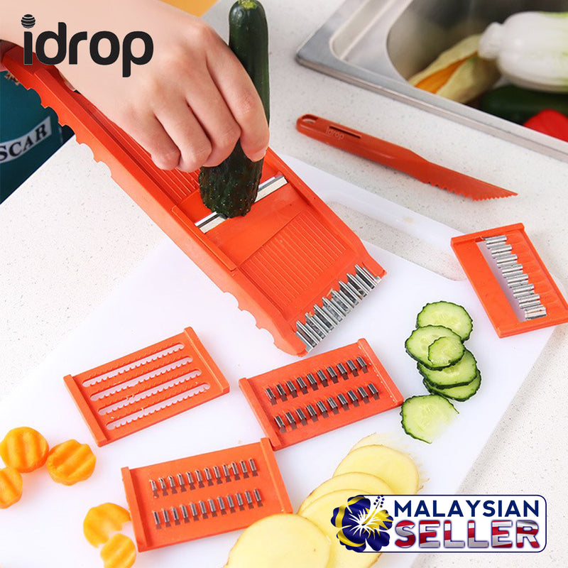 idrop Multifunction Multipurpose Slicing / Grinding / Chopping / Shredding Board ( Orange )