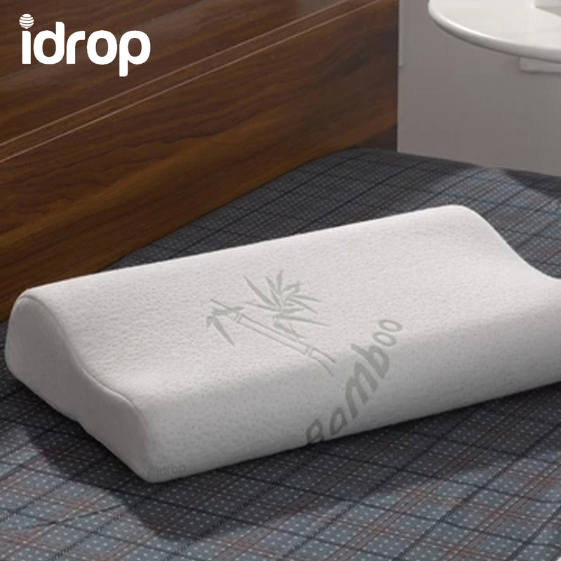 idrop Latex Bamboo Pillow with Soft Memory Foam inner for Cervical Spine comfort ease health care treatment