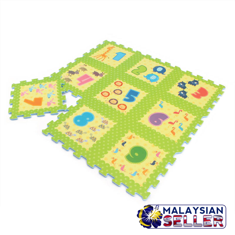 idrop Safari and Numbers Puzzle Mat With Animal and Number Illustrations