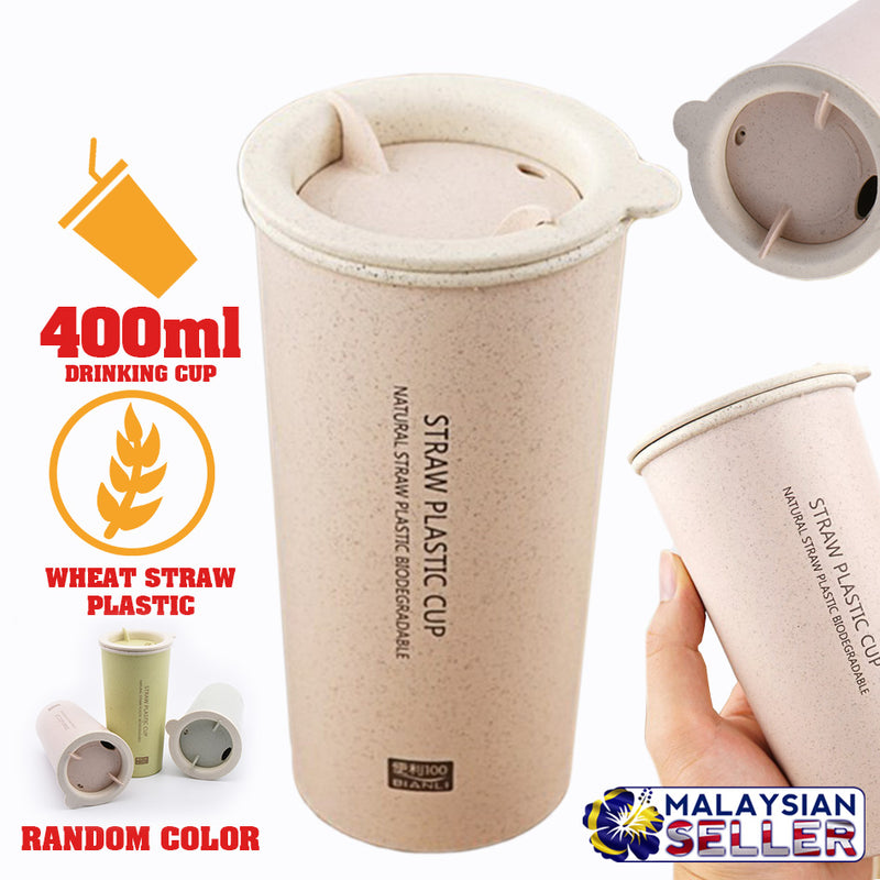 idrop 400ml Wheat Straw Plastic Drinking Cup