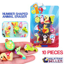 idrop ANIMAL NUMBERS - Number Shape Animal Eraser Set