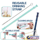 idrop Reusable Folding Silicone Drinking Straw With Cleaning Brush [ 11mm / 12mm ]