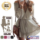 idrop Women's V-Neck Summer Casual Loose Dress