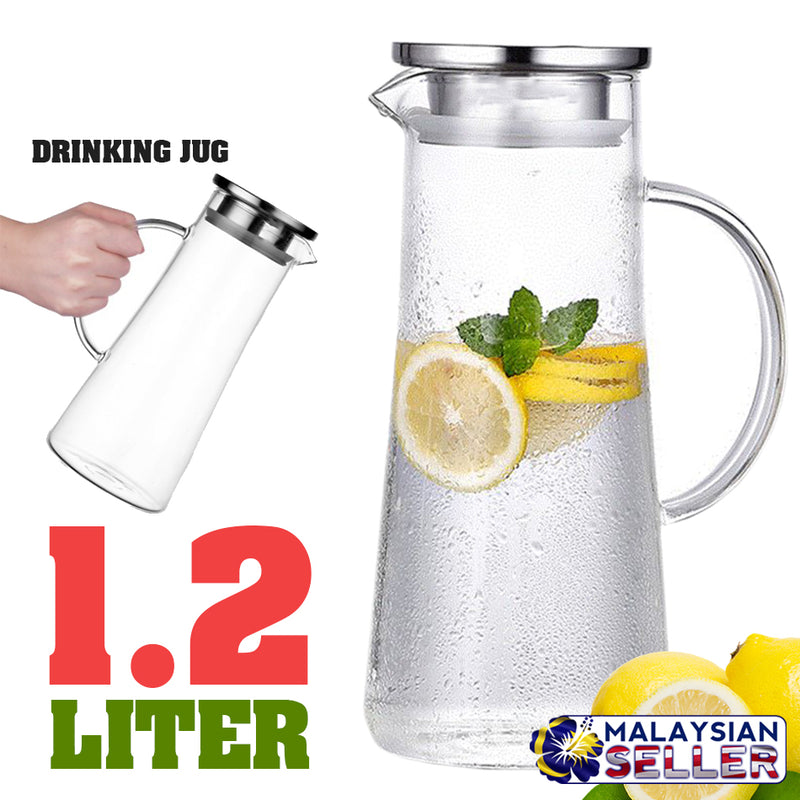 idrop 1.2L TOPSON Glass Water Canteen Jug [ THH-SY1200 ]