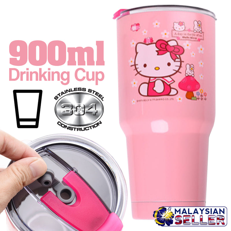 idrop 900ml Stainless Steel Drinking Cup [ Kitty ]