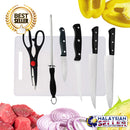 idrop [ 7PCS ] Kitchen Cooking Knives Set With Chopping Board / Set Pisau Dapur Memasak Dengan Papan Pemotong / 带砧板的厨房烹饪刀