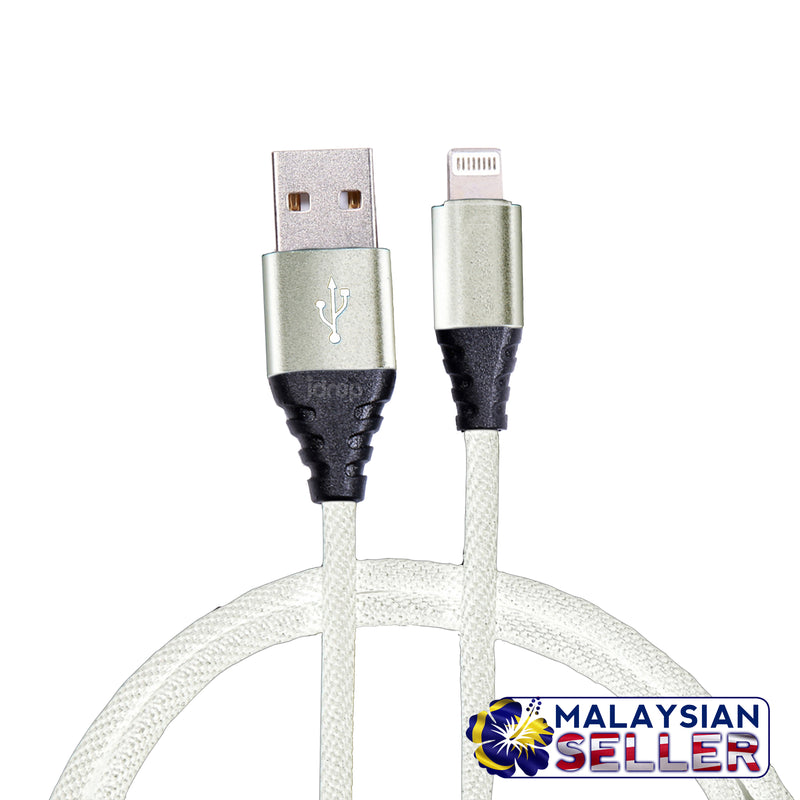 idrop Lightning Charging / Data Transfer Reinforced USB Cable | Black / White