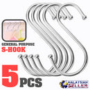 idrop S HOOK [ 5pcs ] - General Purpose Household Hanging S-Hook