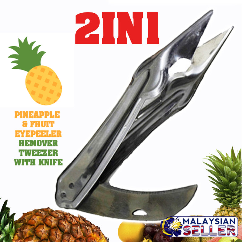 idrop Pineapple & Fruit Eye Peeler Remover Tweezer with Flip Knife
