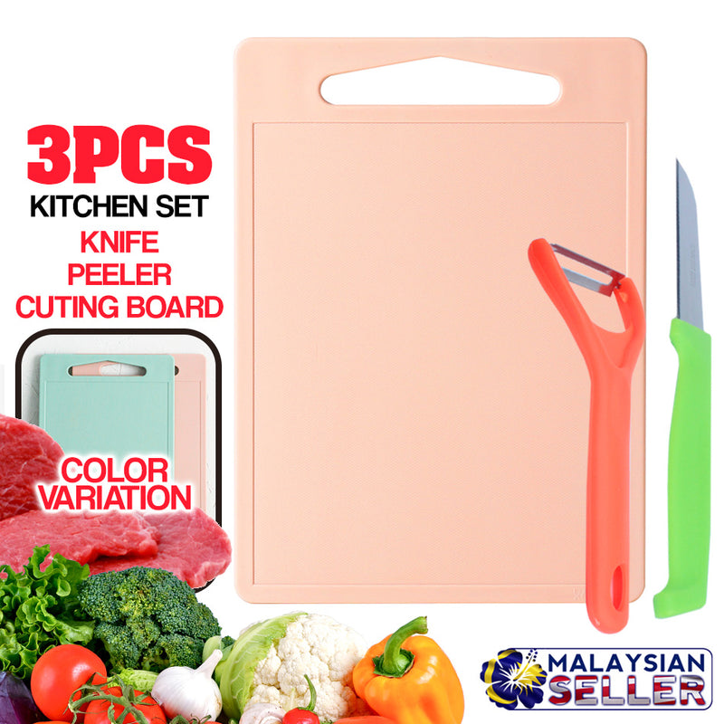 idrop 3PCS Kitchen Knife Peeler Cutting Board Set