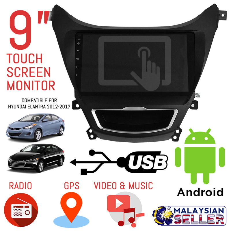 idrop 9 INCH Car Touchcreen Monitor - Android OS with GPS for HYUNDAI ELANTRA 2012 -2017