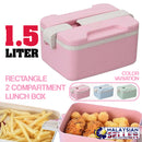 idrop 1.5L RECTANGLE LUNCH BOX - 2 Compartment Food Container