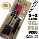 idrop  GEL PEN - [ 3+3 ] 0.5mm P206 [ BLACK ]
