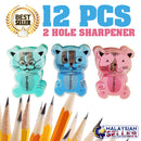 idrop DAIMARSE [ 12pcs ] - 2 Hole Cat Pencil Sharpener DMS-086