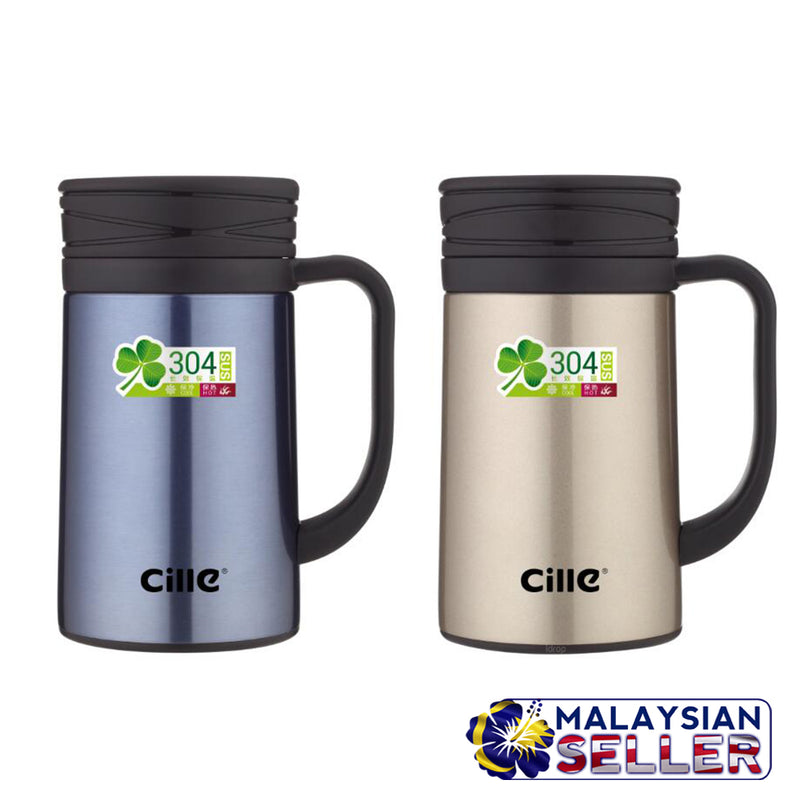 idrop Cille Thermos Drinking Mug Stainless Steel and Spill Proof Lid [ 520ml ]