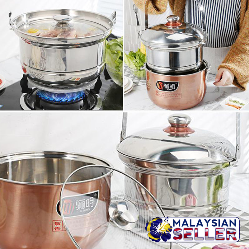 idrop 9L Multifunction Compact Layered Cooking Pot with handle and lock