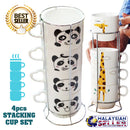 idrop Stacking Ceramic Cup Tower Set [ 4pcs Cup ]