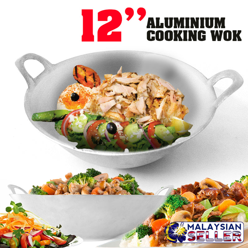 idrop 12 Inch Aluminium Cooking Wok [ POLISH ]