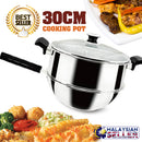 idrop 30CM Stainless Steel Kitchen Cooking Wok Pot