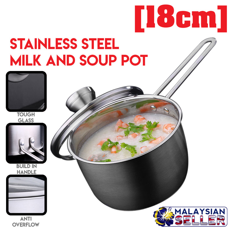 Idrop Stainless Steel Milk and Soup Pot [18cm]