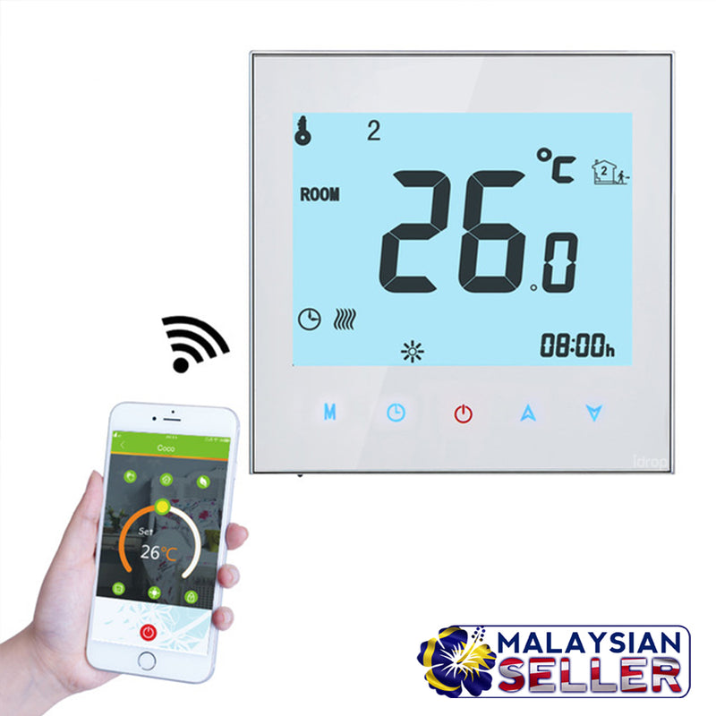 idrop WiFi Thermostat Smart App Remote Control Heating System Touch Screen Temperature Regulator (BHT-1000 95-240V 16A)