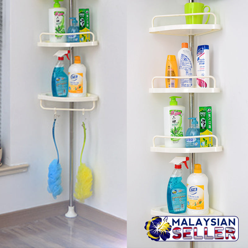idrop 4-Layer Corner Shelf - Toilet / Kitchen Extendable Adjustable Shelf rack