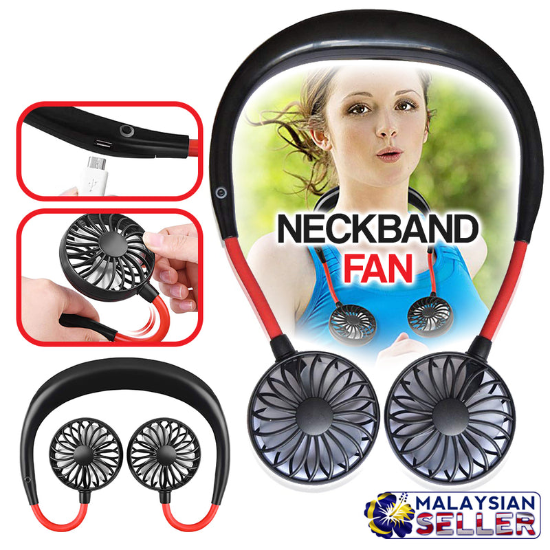 idrop NECKBAND FAN - Wearable Neck Hanging USB Cooling Mini Fan