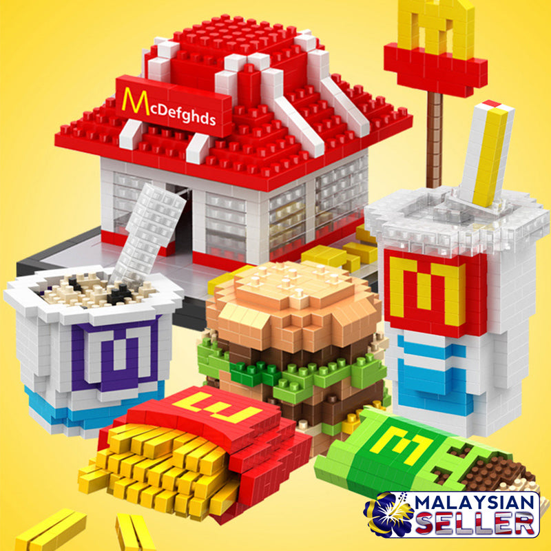 idrop [ My Restaurant & Food ] 6 IN 1 ( 1600 Pcs ) Model Toy Mini Building Blocks