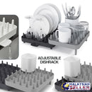 idrop 3pcs Adjustable Connected Dishrack