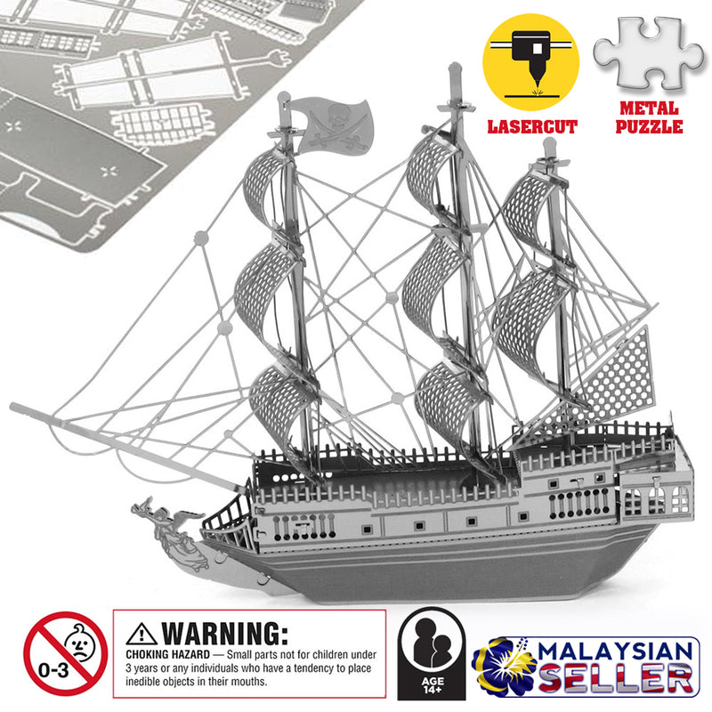 idrop BLACK PEARL SHIP [ Nano Puzzle ] - 3D Lasercut Metal Puzzle