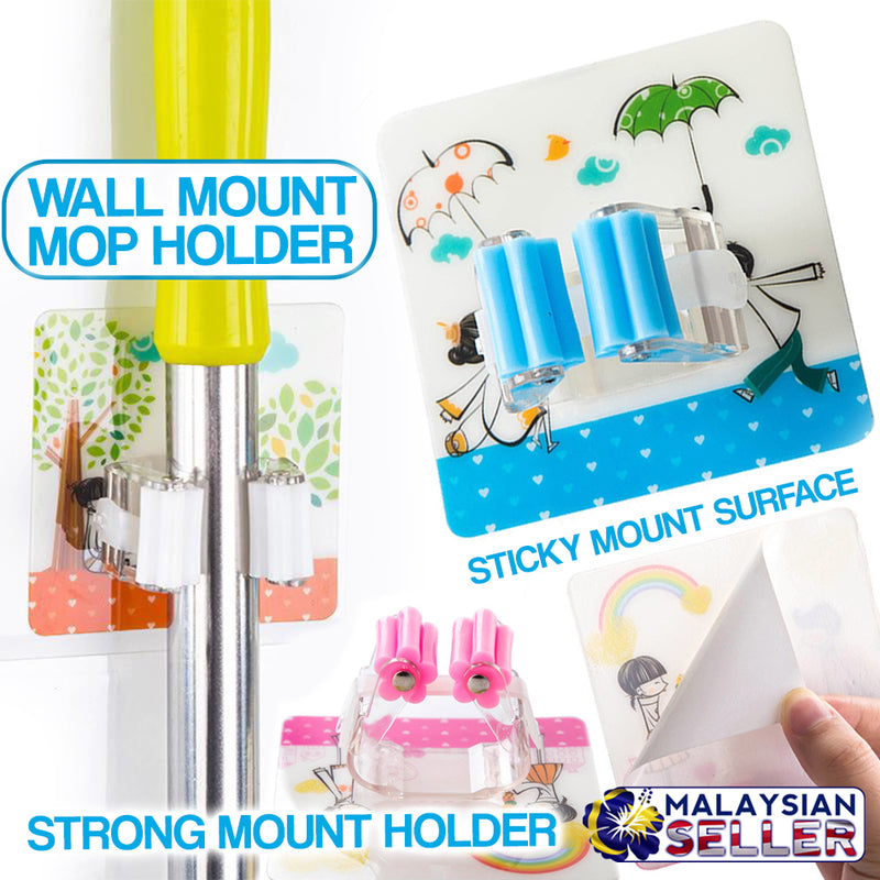 idrop Wall Sticker Mount Mop Roll Holder