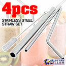 idrop 4pcs Stainless Steel Drinking Straw & Cleaner Brush