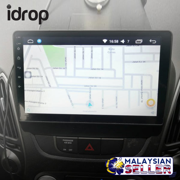 idrop 10 INCH Touch Screen Car Vehicle Monitor - Compatible for HYUNDAI iX35 [2009-2014] - Android ( 6.0 ) Operating System [ DUAL CAMERA is OPTIONAL ]