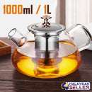 idrop 1L GLASS TEAPOT - Tea Pot with Stainless Steel Filter