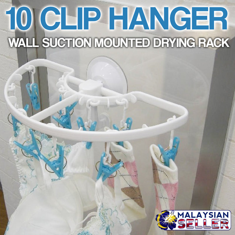 idrop 10-CLIP Drying Rack Wall Suction Mount